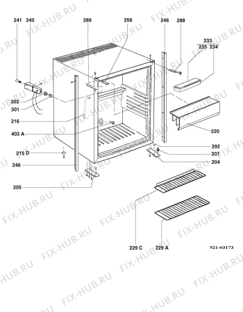 Взрыв-схема холодильника Electrolux RH252LDG - Схема узла Housing 001